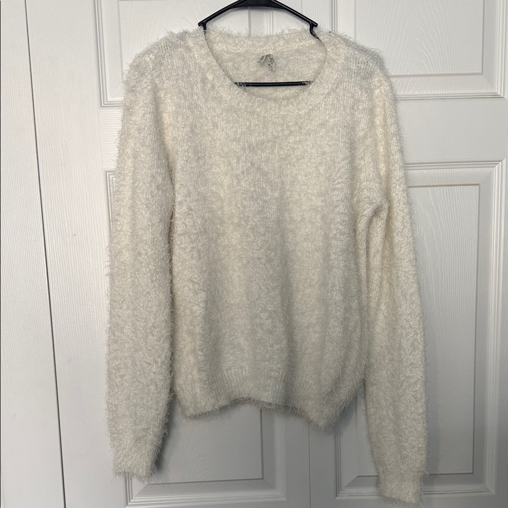 Mudd Soft Cream Fuzzy Sweater
